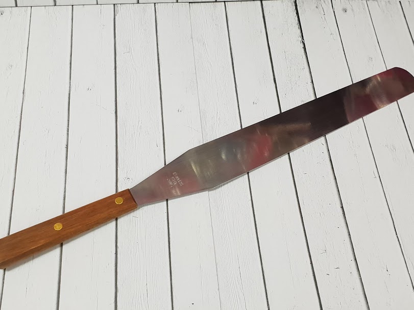 Паллета кондитерская, Металл с деревянной ручкой, прямая 30 см
