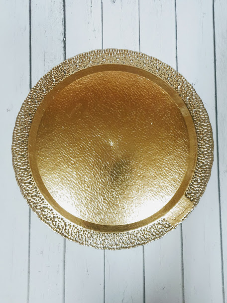 Подложка ажурная"Леонардо" золото 30см 3,2см(внутри 24 см)