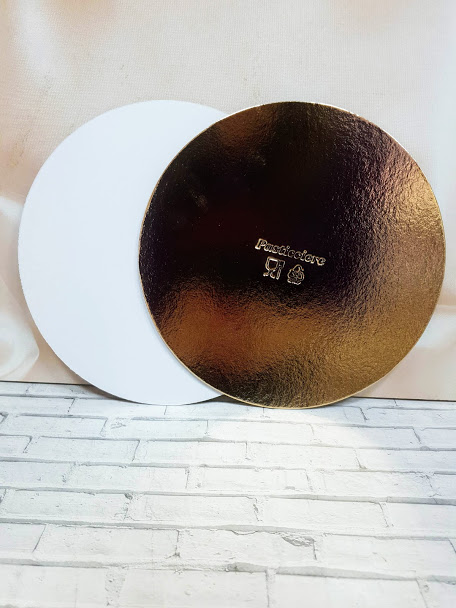 Подложка круглая 30 см 0,8 мм золото/жемчуг