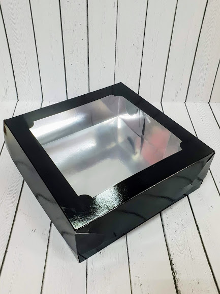 Коробка для Зефира черная 20х20х7см