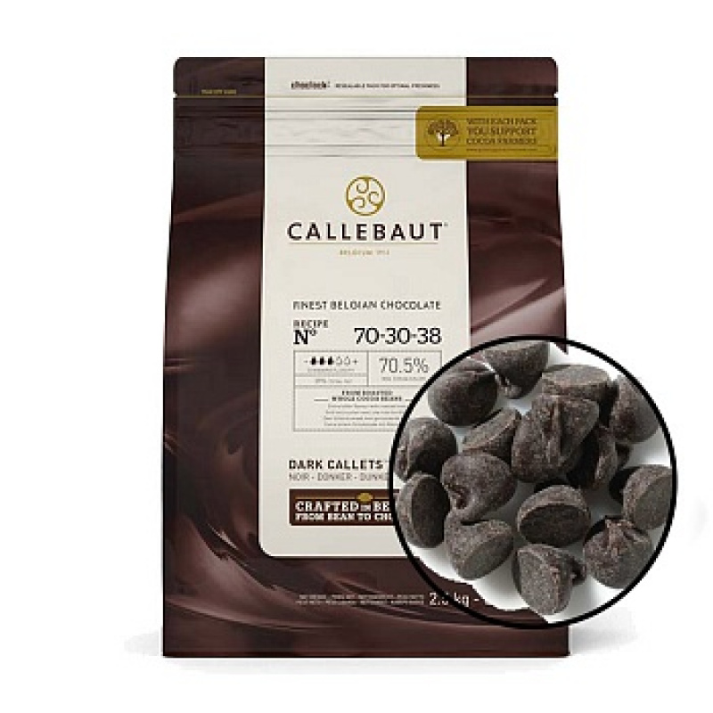 Бельгийский горький шоколад Callebaut Strong 70,5% какао, 2,5 кг