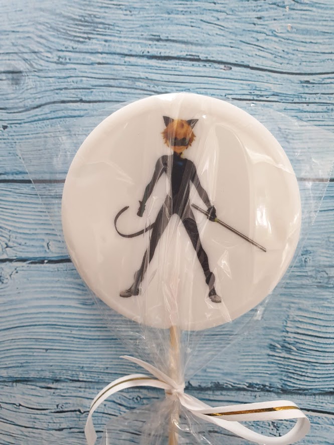 Леденец топпер с печатью "Баг"Супер кот