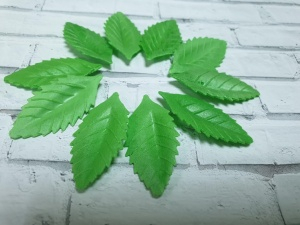 Вафельные листочки роз, Зеленые -10шт