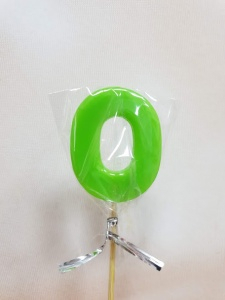 Леденец топпер цифра "0"Зеленый матовый 5 см