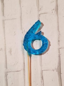 Мини топер Цифра "5" голубая 3,5см