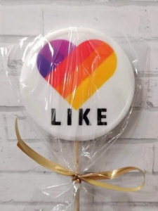 Леденец топпер с печатью "Like"