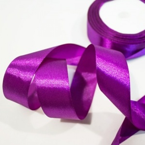 Атласная лента 2,5см "фиолетовая" 24м