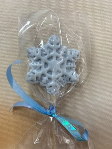 Леденец топпер "Снежинка"4,5см серая