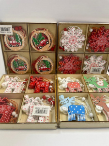 Новогодний набор "Деревянные игрушки." 12 шт. в ассортименте