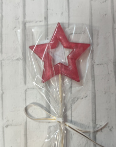 Леденец топпер Звезда красная  прозрачная