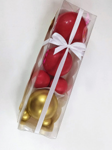 Набор шаров из шоколадной глазури "Красно-золотой" микс