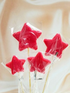 Набор леденецов топперов "Звездочки"красные матовые