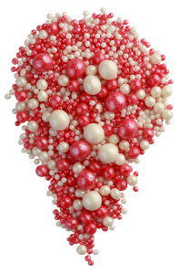 Жемчуг красно-белый №165 50 г