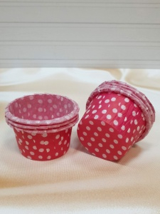 Капсулы бумажные с подворотом Розовые в горох D50 H40,100шт