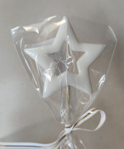 Леденец топпер звездочка белая матовая