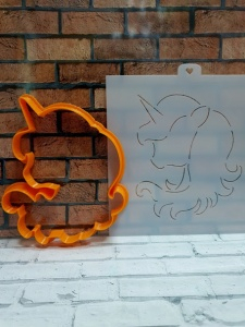 Трафарет+форма «Голова единорожки» 10см