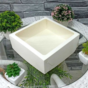 Коробка под бенто торт 16*16*8см с окном