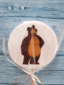 Леденец топпер с печатью "Мишка"