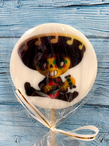 Леденец топпер с печатью "Бравел старс" скелетик