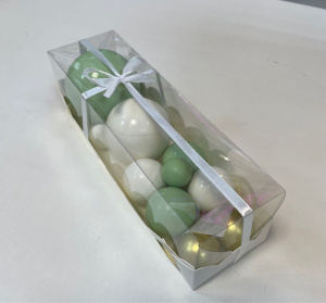 Набор шаров из шоколадной глазури "Зелено-белый с золотым" микс