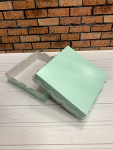 Коробка для пряников "мятная" 10*10*2,5см