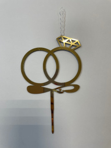 Топпер-свеча Свадебные кольца