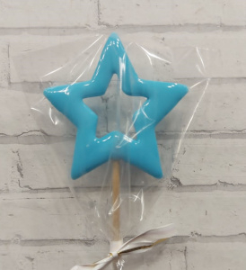 Леденец топпер "Звезда - голубая матовая"