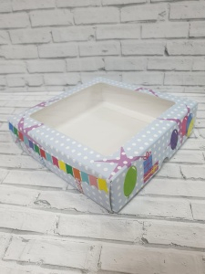 Коробка для пряников флажки 14*14*3,5см