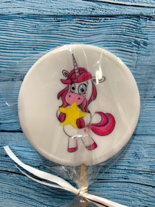 Леденец топпер с печатью "Единорожка"звездочка