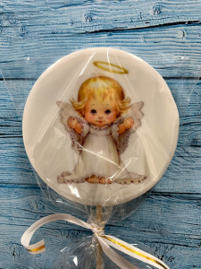 Леденец топпер с печатью "Ангелок" 8см