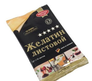 Желатин листовой 220 блюм  22г