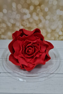 Сахарные цветы, роза большая 1 шт красная