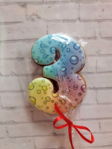 Пряничный топпер  "3" пузырьки