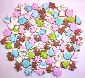 Ванильное  печенье "Новогодние" (5 см) в ассортименте, 1 шт.