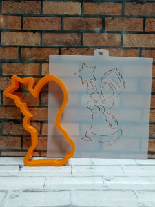 Трафарет+формочка "Снегурочка"9см