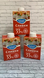 Молочные сливки “Чудское озеро” ультрапастеризованные жирные 33%, 0,5л