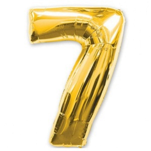 Фольгированный шар 42см "7" Золото