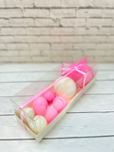 Набор шаров из шоколадной глазури "Бело-розовый" яркий микс