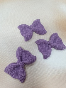 Сахарные фигурки "бантик" сиреневый 5см 3шт