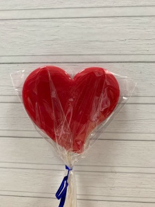 Леденец топпер "Сердце" Алое матовое 3см