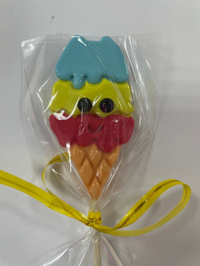 Леденец топпер "Мороженное цветное" бирюзово-желто-красное