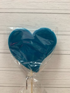 Леденец топпер "Сердце"Аква матовое 3см