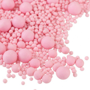 Посыпка микс матовая из рисового драже в глазури "Розовая" 50гр.