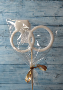 Леденец Свадебные кольца белые