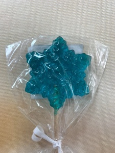 Леденец топпер "Снежинка"5см бирюзовая