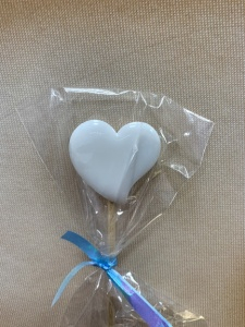 Леденец топпер "Сердце"белое 3см