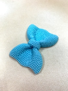 Сахарные фигурки "бантик" голубой 5см