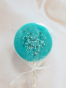 Леденец топпер с декором "бирюзовый матовый" 7см
