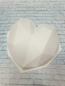 Силиконовая форма для муссовых тортов"сердце граненое" 18-19см