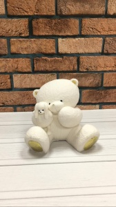 Фигурка из глазури "Мишка" с золотыми лапками 6-8 см